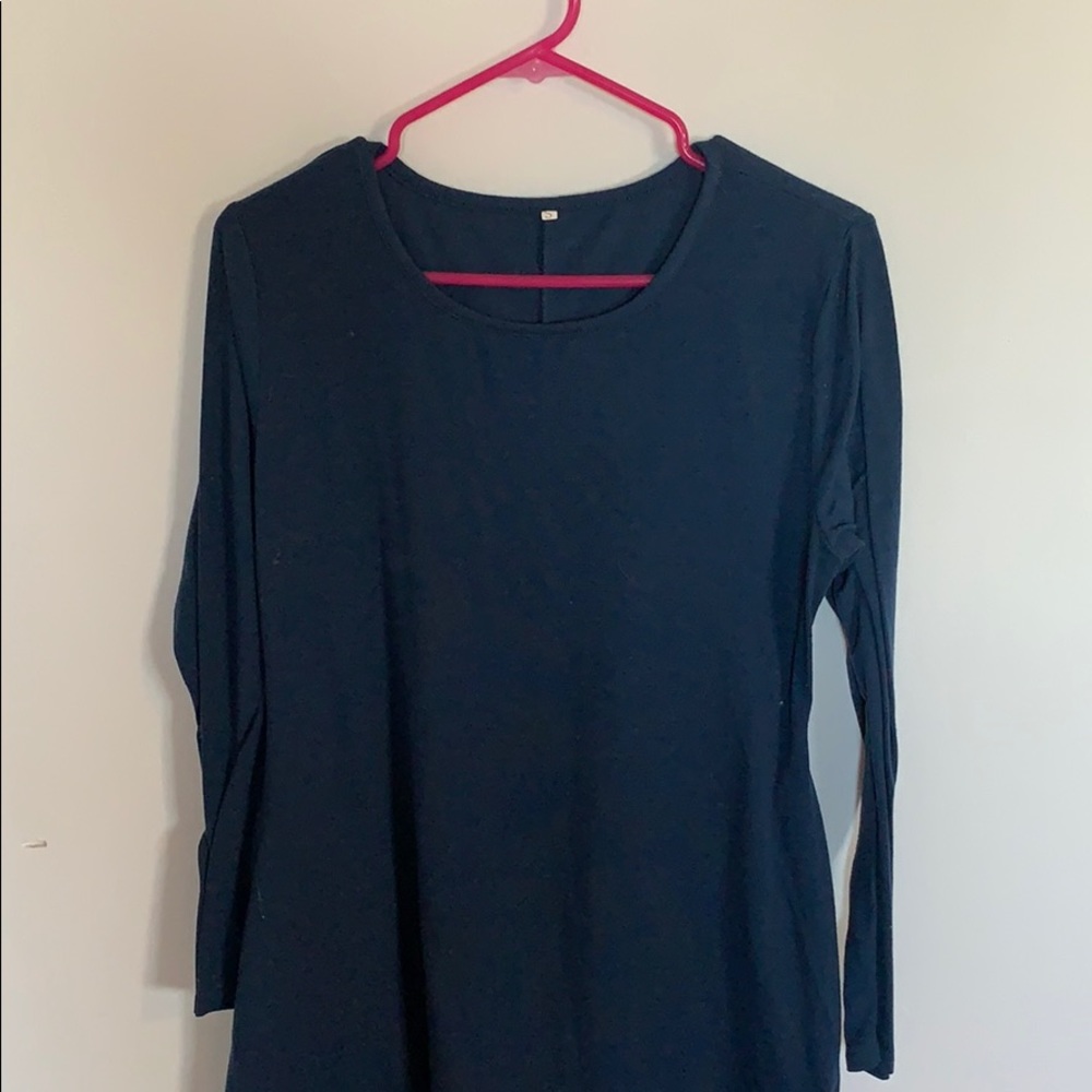 Navy Blue Dress with Pockets